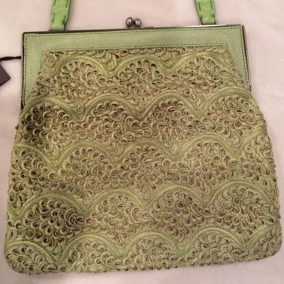 David & Scotti Italian Macrame Leather Handbag - Picture 2 of 8